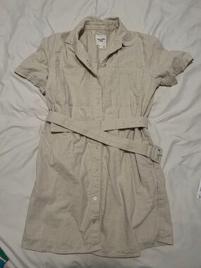 Abercrombie Belted Linen Mini Shirt Dress